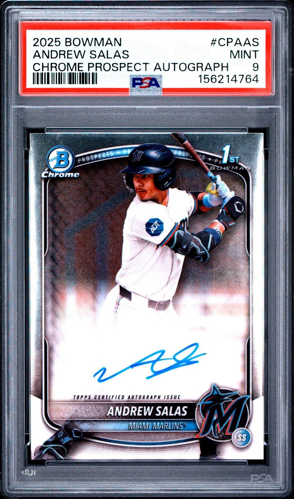 2025 Bowman Chrome #CPA-AS Andrew Salas Prospect Autographs PSA 9