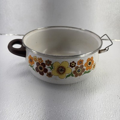 Vintage Sauce Pot Harvest Blossom Cookware ONE HANDLE MISSING W/Lid