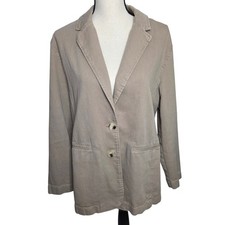 Calvin Klein Jeans Mens Tan Khaki Cotton Twill 2-Button Blazer Sport Coat M