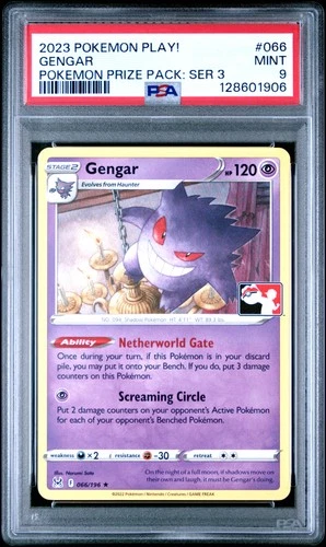 2023 POKEMON PLAY! POKEMON PRIZE PACK: SER 3 #066 GENGAR PSA 9