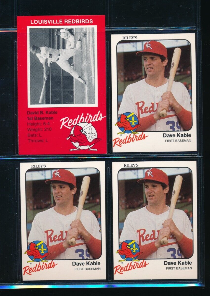 Lot (4) Dave Kable 1983 Riley's #28 Ehrler Louisville Redbirds (GI73 ...