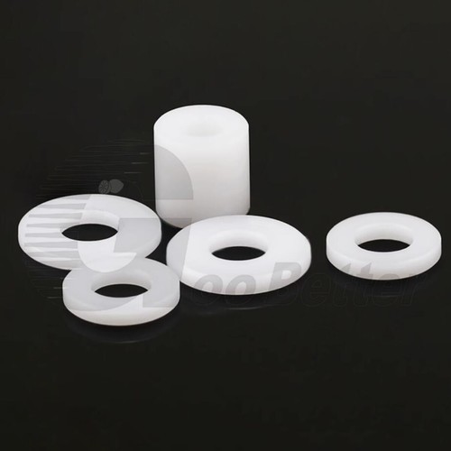 White POM Plastic Standoff Spacers ID 6mm 8mm 10mm Round Bushing Sleeve Washers - Picture 3 of 5