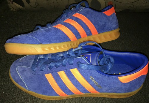  adidas Hamburg M17871 Collegiate Royal/Orange/Gum DS NEW US9 Sample Dublin Rom - 第 1/4 張圖片