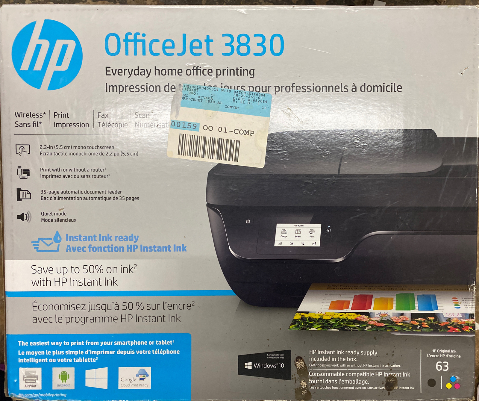 HP OfficeJet 3830 All-in-One Inkjet Printer for sale online | eBay