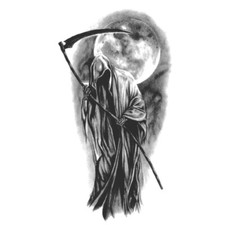 Flash Once Temporary Adhesive Tattoo Sense Death Gothic Moon Party Gift Beach