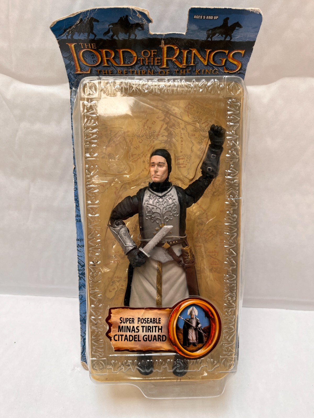 LORD OF THE RINGS MINAS TIRITH CITADEL GUARD TOY BIZ FIGURE ROTK PACKAGING ERROR
