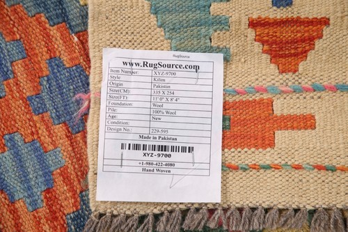 Pastel Color Flat Woven Handmade Rug Reversible Kilim Oriental Wool Rug 8'x11' - Picture 10 of 10