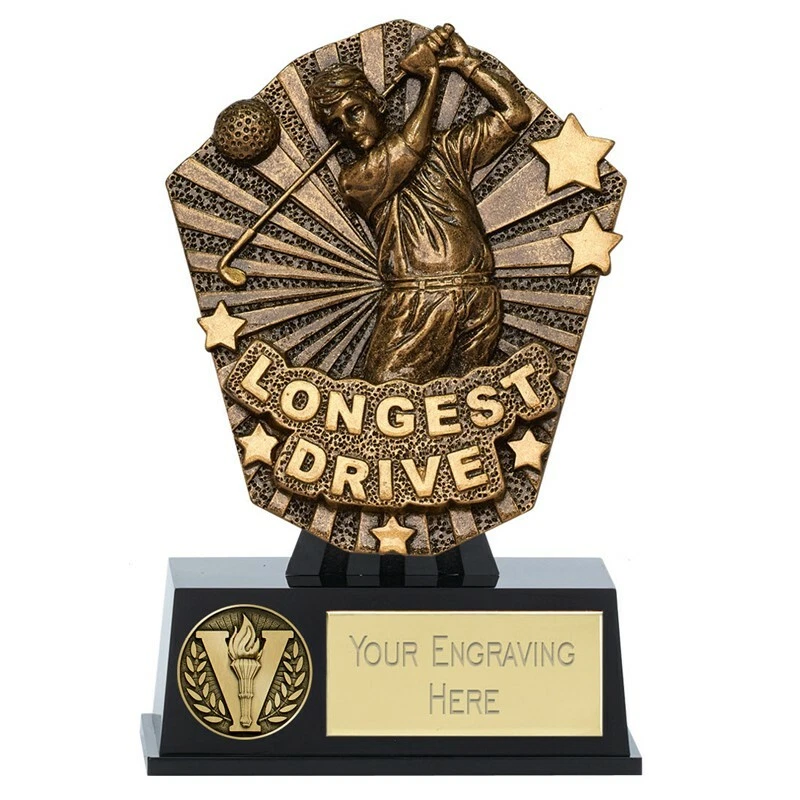 TROPHIES 4 EVERYTHING Cosmos Golf Longest Drive Trophy 12,5 cm hoch KOSTENLOSE GRAVUR