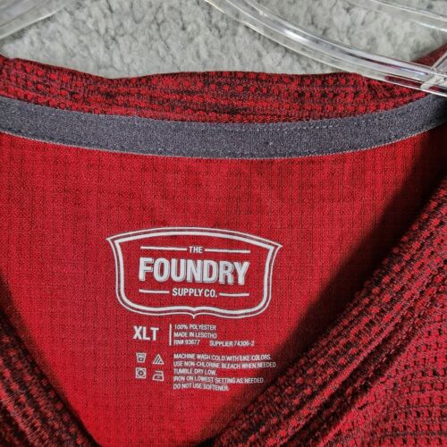 The Foundry Supply Co. Red Long Sleeve Henley Shirt XLT - Picture 2 of 5