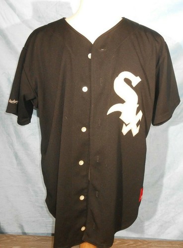 MAGLIA BASEBALL CHICAGO WHITE SOX RAWLINGS NERA VINTAGE MLB FINE ANNI 80 3B2 - Foto 1 di 7