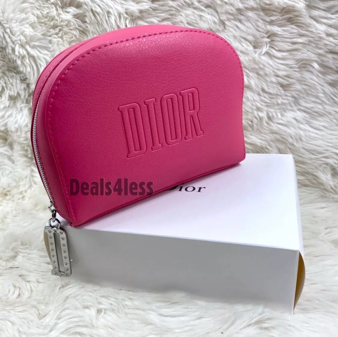 Sac pochette Dior paillettes logo étincelant fermeture éclair maquillage toilette étui cosmétique double kit