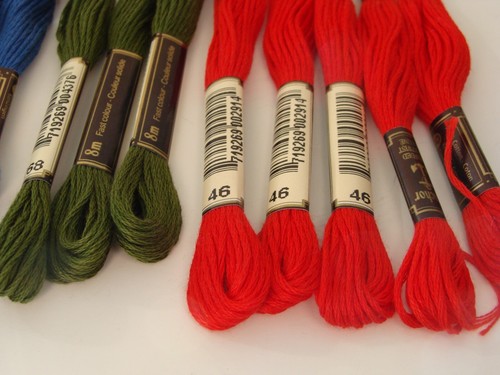 NEW Lot 15 Anchor Cotton Embroidery Floss Red Green Blue Dk Green - 8meters each - Picture 5 of 5