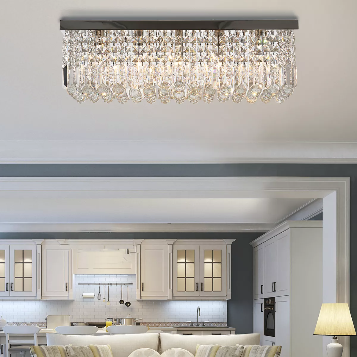 Crystal chandelier square deals