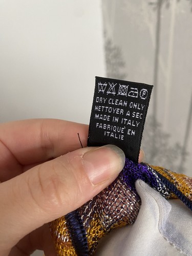 MISSONI Chevron Zig Zag Scialle Frange Poncho Mantello Multicolore Boho Spiaggia - Foto 11 di 11