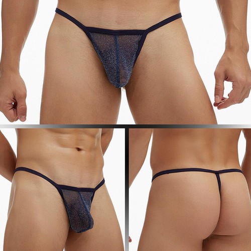 Uomo Rete Trasparente Marsupio Perizoma Slip Intimo T-Back Tanga Perizoma ♡ - Afbeelding 18 van 32