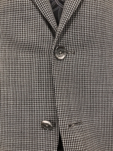 Jack Victor Wool 42S Gray Textured Nailhead Check Sport Coat Blazer Jacket 42 - Picture 12 of 24
