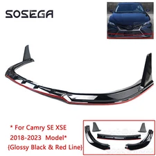 Front Bumper Lip Splitter For Camry SE丨XSE 2018-2023 Yofer-V2 Black W/ Red Line