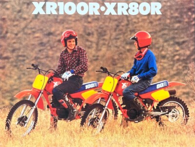 1986 Honda XR100R XR80r 4-page sales brochure-literature Vintage XR80 XR100