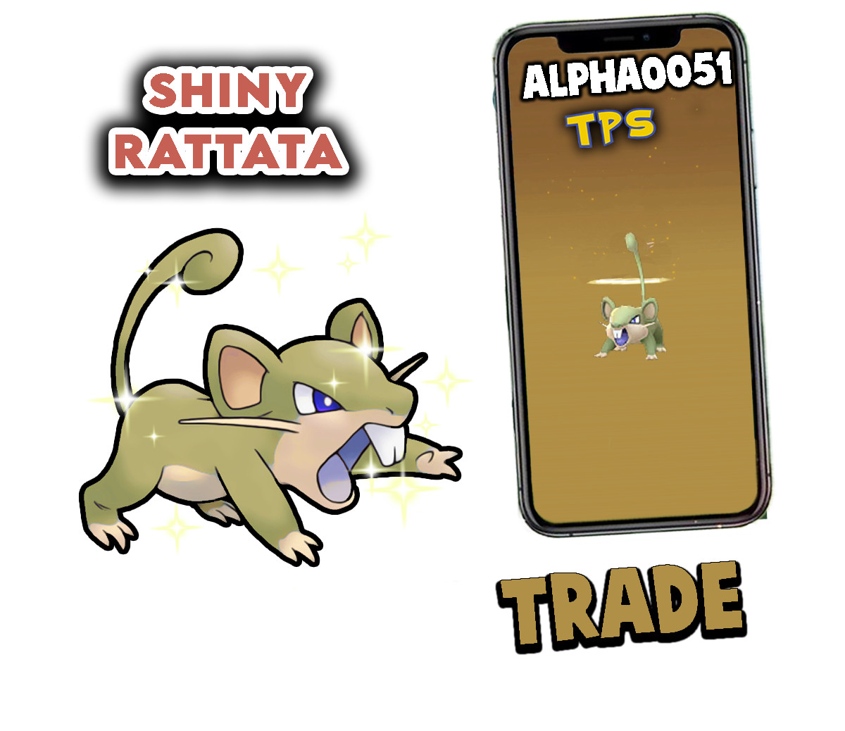 Pokemon Shiny Rattata Kanto Registered Trade or 1M | eBay