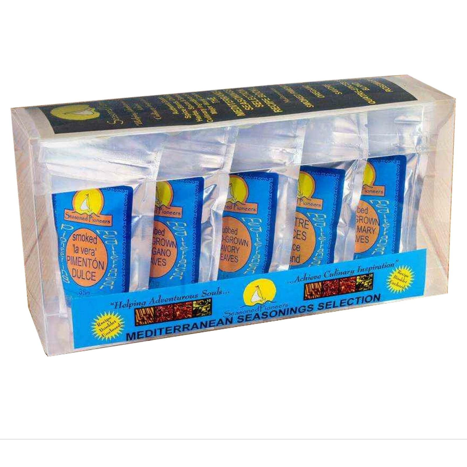 Seasoned Pioneers Mediterranean Selection Of Herbs & Spices 5x Packets Gift