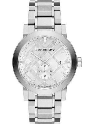 Burberry Check Stamped Stainless Steel Watch BURBERRY Silver Check Stamped Dial Stainless Steel Ladies  main image 3