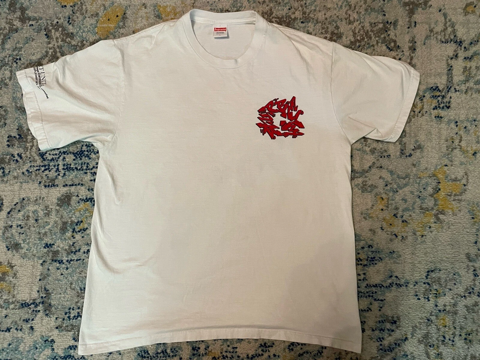 T shirt homme Supreme Support Unit Stash Logo Large Authentique
