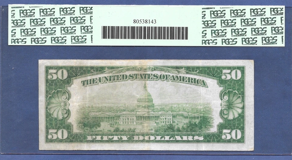 🇺🇸1929 $50 FRBN "NEW YORK" ♚STAR♚ ♚STAR♚ PCGS VERY FINE 30 LOW S/N:00005496 - Image 3 of 3
