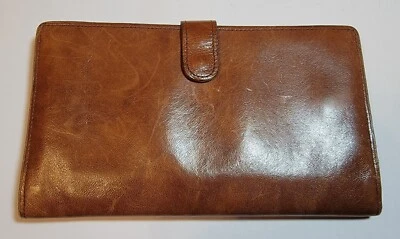 Vintage Spanish Goat Grand Marron Voyage Cuir Pochette Fabriquée en Angleterre - Photo 1/4