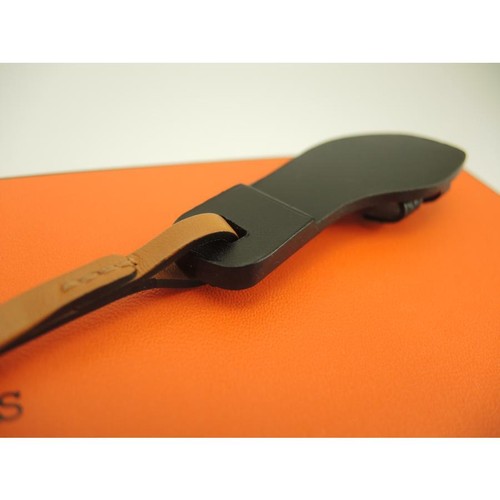 Hermes Oran Nano Veau Epsom Leather Natural Sable Black Bag Charm Brown Ladies - Picture 8 of 9