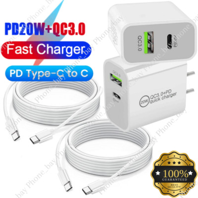 20W USB C Fast Charger PD USB C To C Cable Type C Power Adapter For iPad Pro/Air