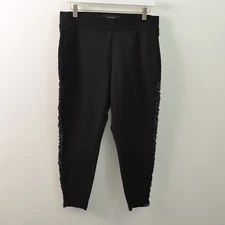 Torrid Black Ruched Mesh Luxe Legging Womens 1/1X High Rise Ponte Stretch