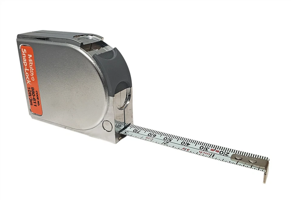 NEW! Mitutoyo 10 Foot Ft. / 3m Tape Measure (in/mm) w/ Snap Lock - High Quality