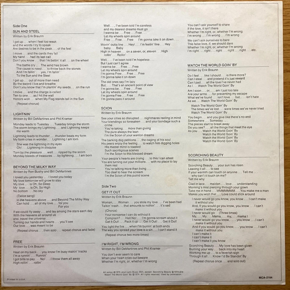 Iron Butterfly “Sun And Steel" 33 1/3 rpm LP record, MCA-2164 - Image 3 of 4