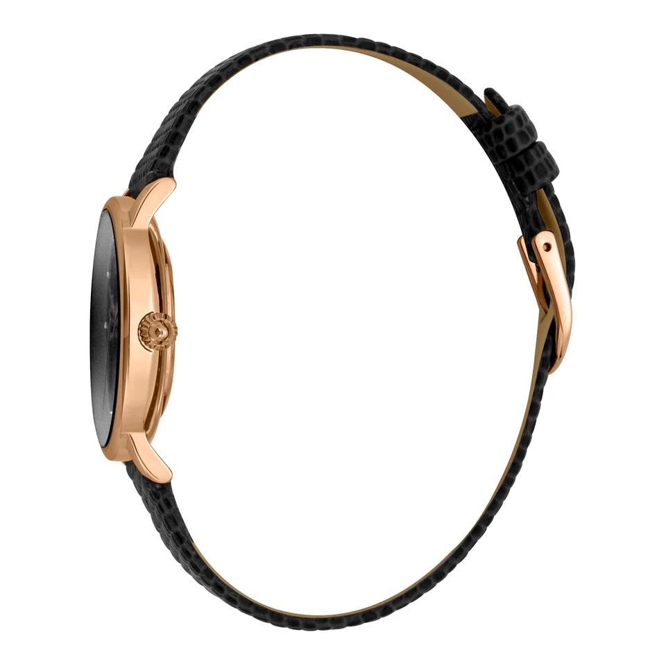 Just Cavalli JC1L116L0035 Logo rose gold black Leather Women's Watch NEW - Image 3 of 3