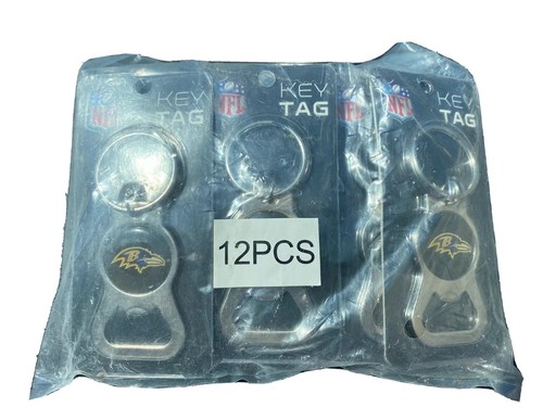 (12) Baltimore Ravens Metal Keychain Bottle Opener NFL Football Licensed 12 Pack - Picture 2 of 2