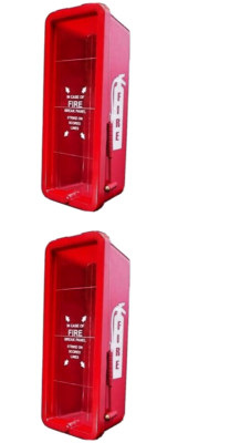    (2-PACK) NEW 10lb FIRE EXTINGUISHER CABINET WITH PLEXI GLASS, LOCK & HAMMER