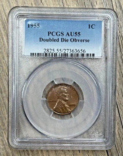 1955 Doubled Die Obverse Lincoln Cent 1C PCGS AU55