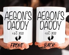 First Time Dad Mug Custom New Daddy Mug For First Time Dad Baby Reveal Gift New