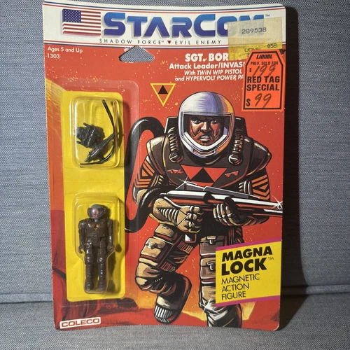 StarCom  Sgt. Borek 1986 Magna Lock Action Figure Coleco Vintage Magnetic