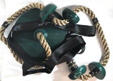 Jungle Gym Kingdom - Tree Swing Climbing Rope With Platforms Green Disc Swings