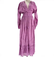 Hemant & Nandita NWT Mavi Long Sleeve Maxi Dress Size Small in Orchid Purple