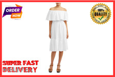 Sofia Vergara Eyelet Embroidered White SIZE S Midi Dress Women's --A14--