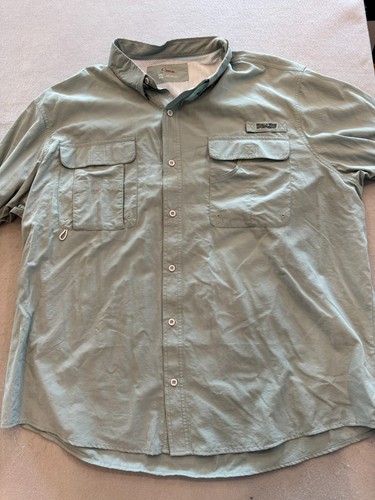 World Wide Sportsman Fishing Shirt Mens XXXL Sage Outdoor Collared Long Sleeve - Picture 3 of 5