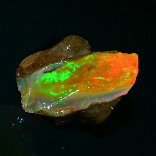 Multi Fire Opal Rough 18.85 Carat Natural Ethiopian Opal Raw Welo Opal Gemstone - Picture 4 of 11