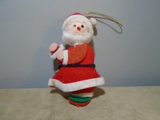 VINTAGE HANDMADE FELT STYROFOAM SANTA 6 ORNAMENT UNBRANDED CB3254
