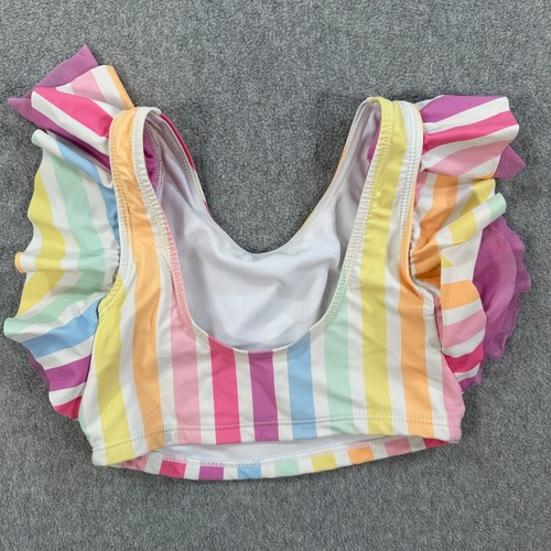 Ruffle Butts Rainbow Stripe Ruffle Swim Top Girls 6 - Picture 5 of 5