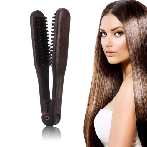 Double Brushes Comb, Clamp Hair Brush, Wooden
