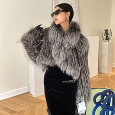 Fox Fur Coat Women's Short Young Fur Top Fashion Jackets Outwear Parka Furry