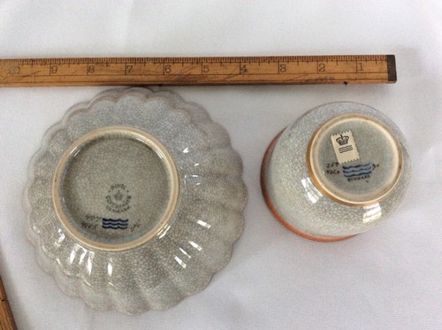 Royal Copenhagen Bowl/Cup Lot Rare Design Both Are Numbered Crazed Glaze - Picture 3 of 4