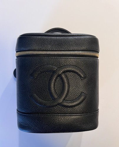 CHANEL Black Caviar Gold Hardware Vanity Bag W/ Orig. Duatbag